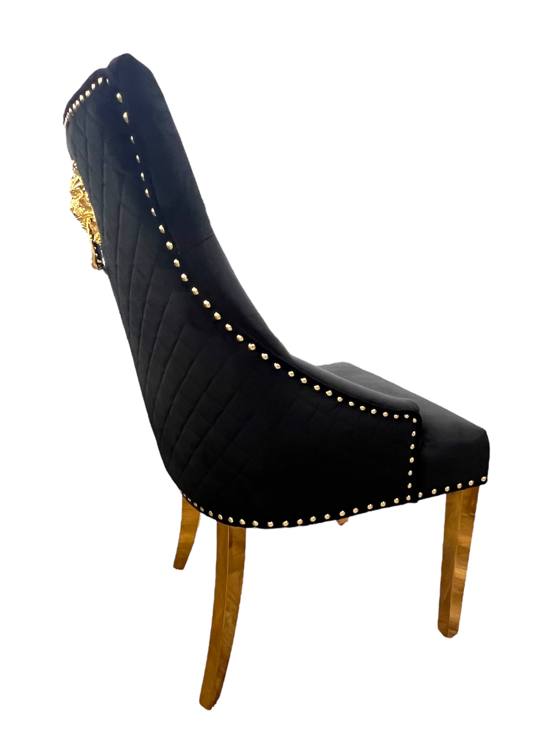 Majestic Lion Knocker Velvet Dining Chair
