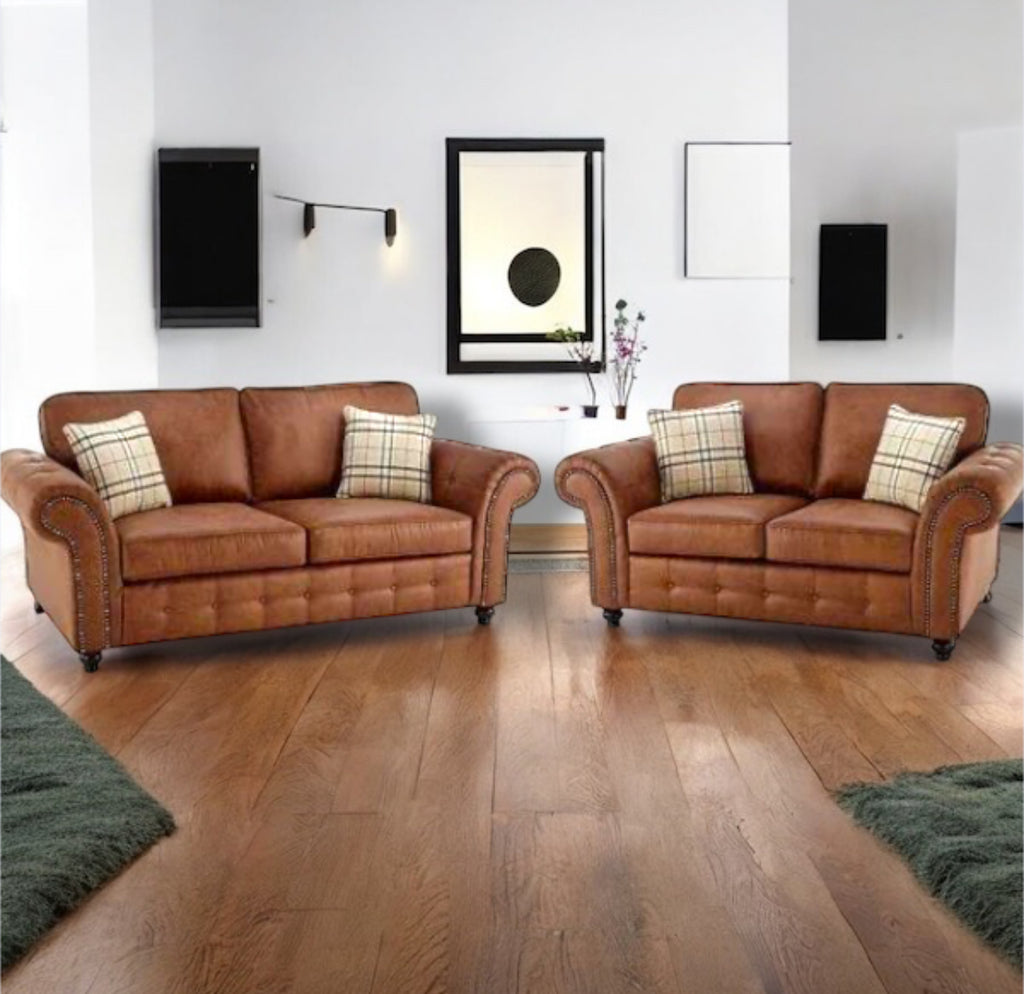 Oakland Tan 3+2 Seater Sofa set