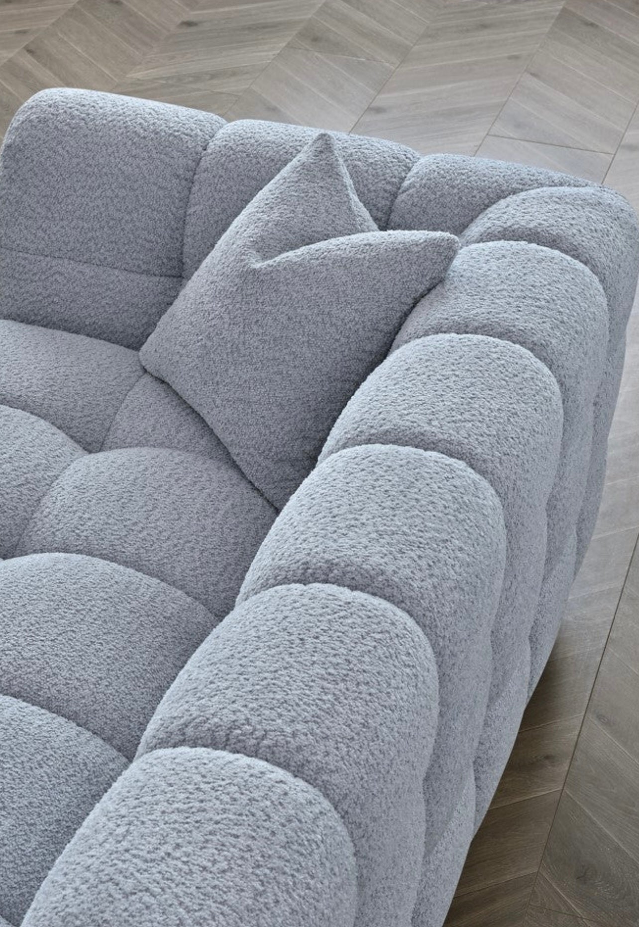 Tribeca 4 Seater Sofa In Pearl Boucle Fabric