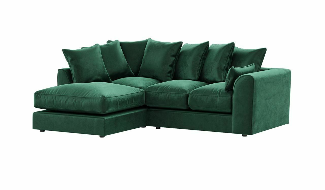 PLUSH VELVET SCATTER BACK L SHAPE SOFA