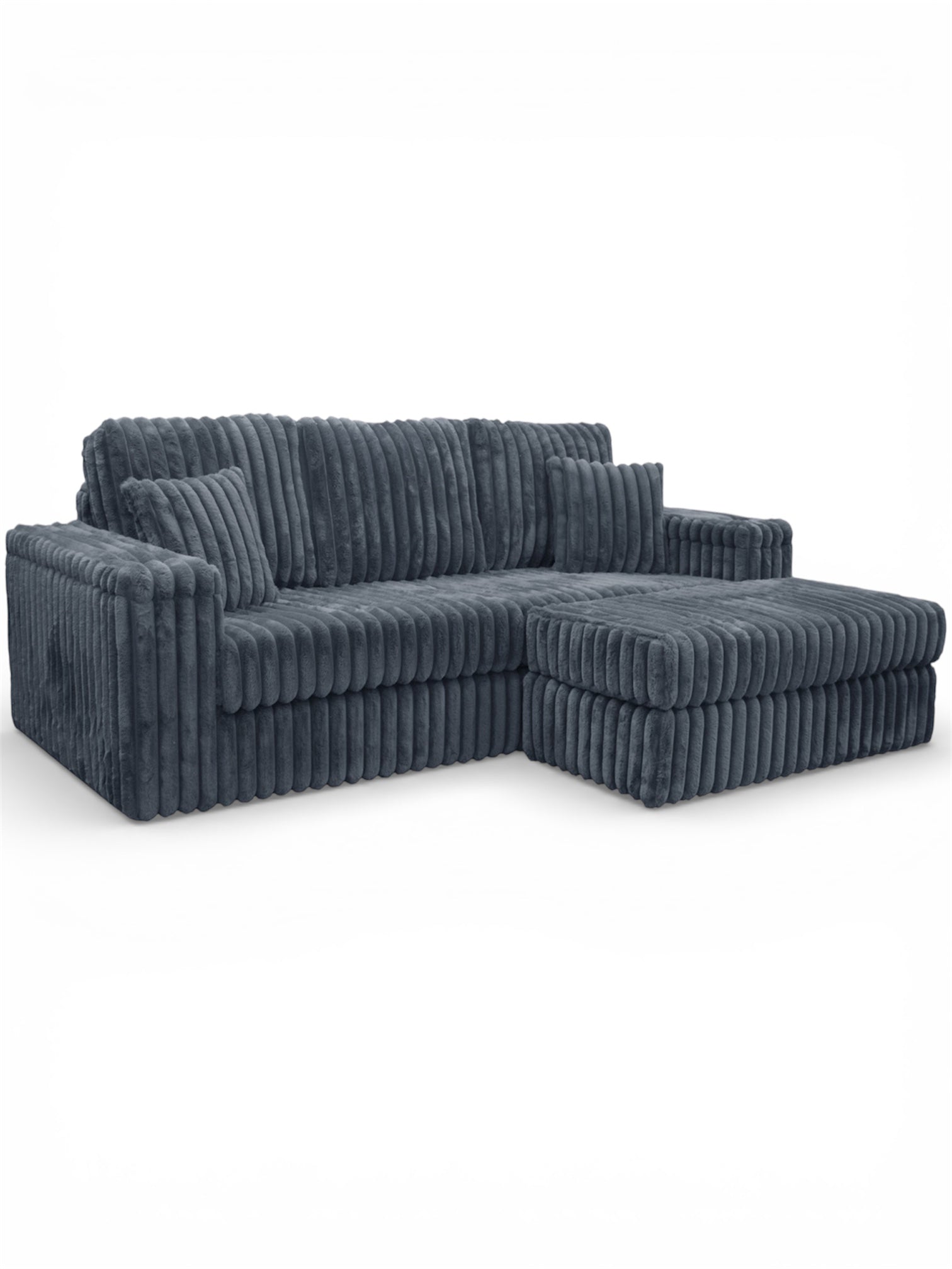 Luxe Thick Cord 3-Seater Chunky Cinema Sofa with Removable Footstools