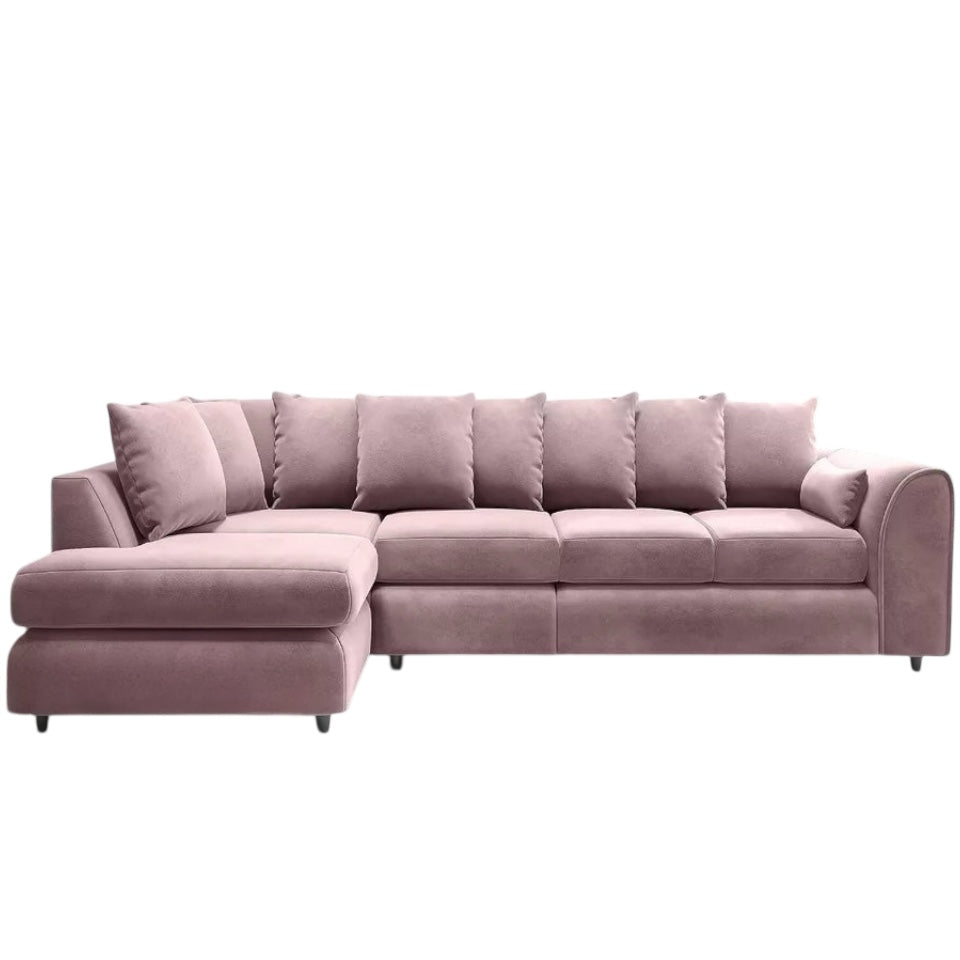 XL-5 Seater Plush Velvet Scatter Back Corner Sofa