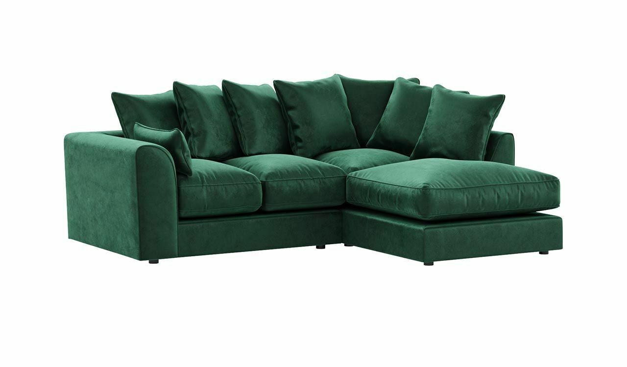 PLUSH VELVET SCATTER BACK L SHAPE SOFA