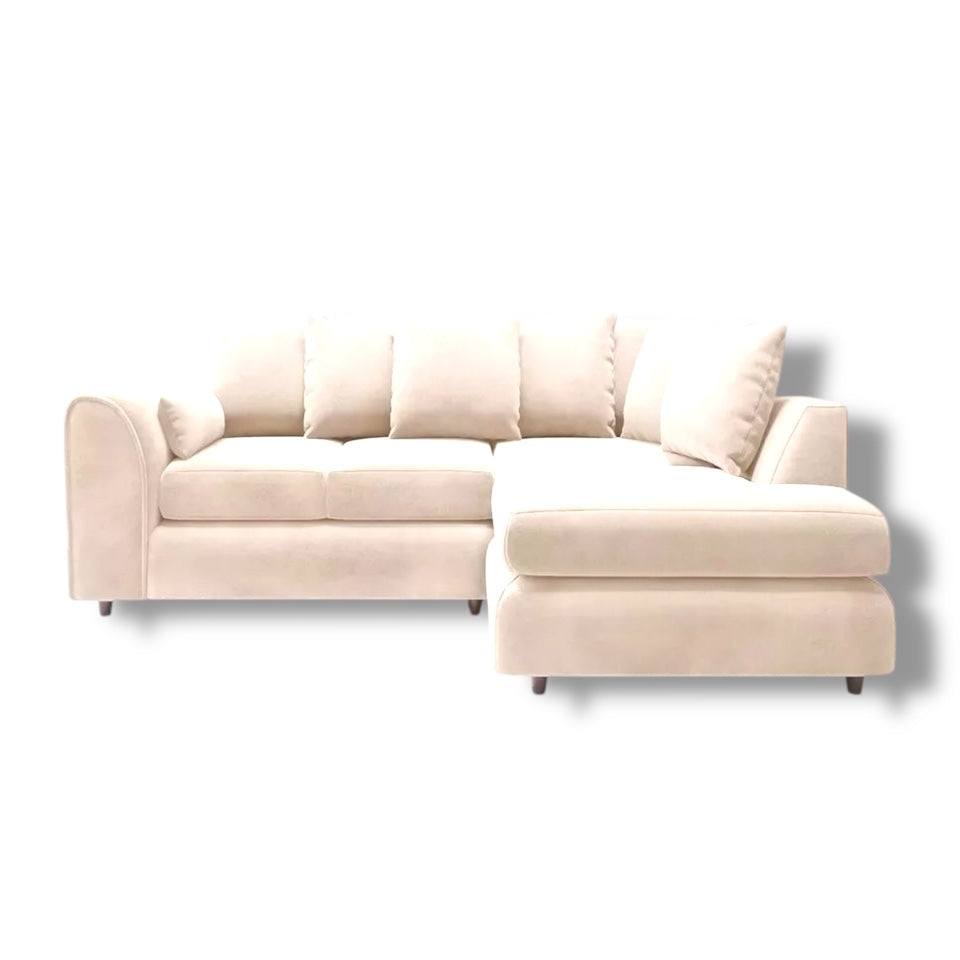 PLUSH VELVET SCATTER BACK L SHAPE SOFA