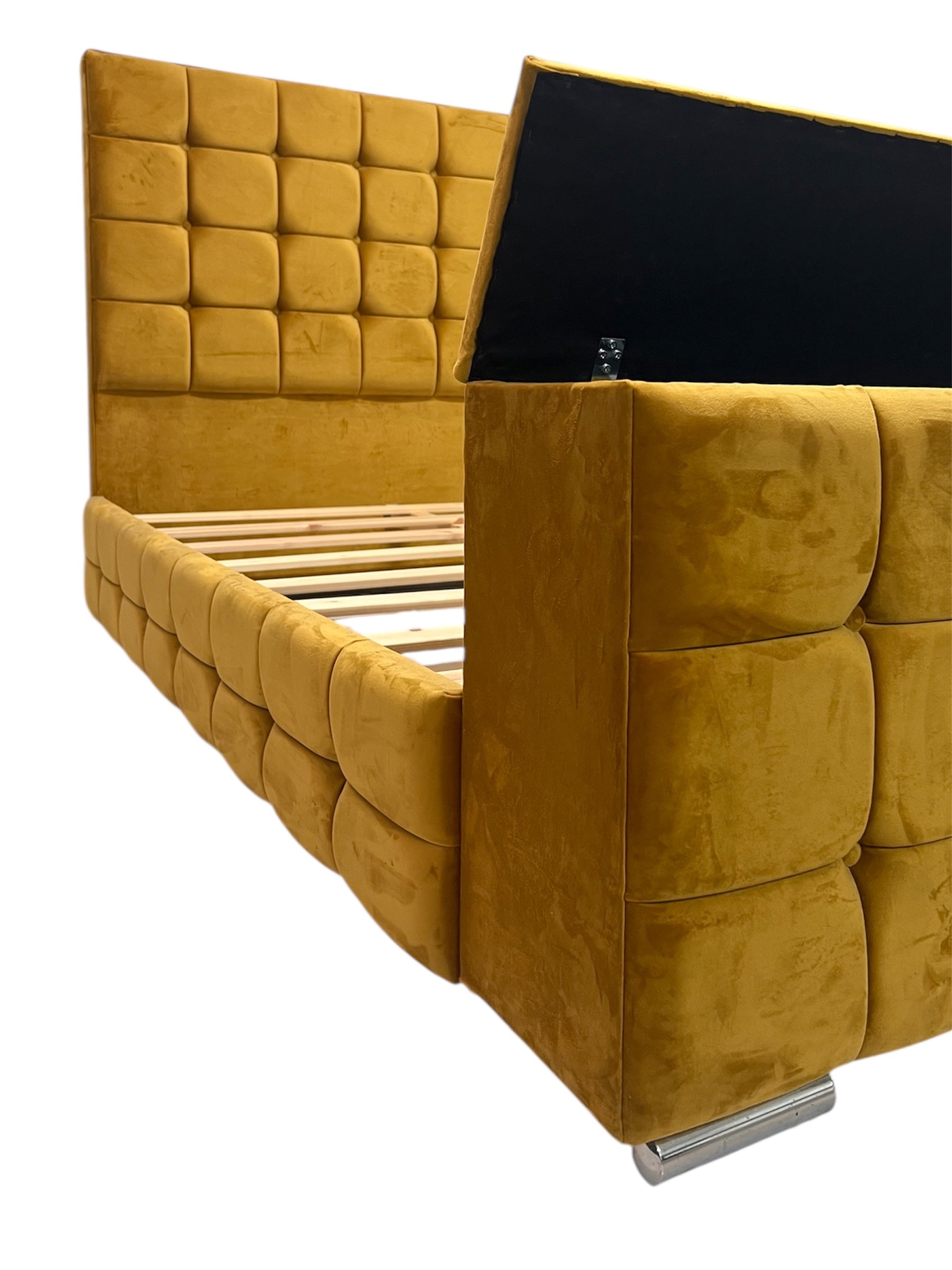 Rekky Upholstered Bed Frame with Storage 4FT Small Double