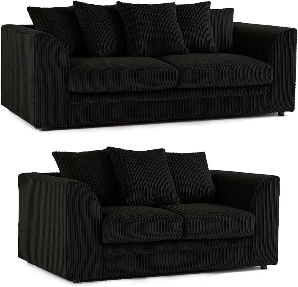 3+2 SEATER JUMBO CORD SCATTER BACK SOFA SET