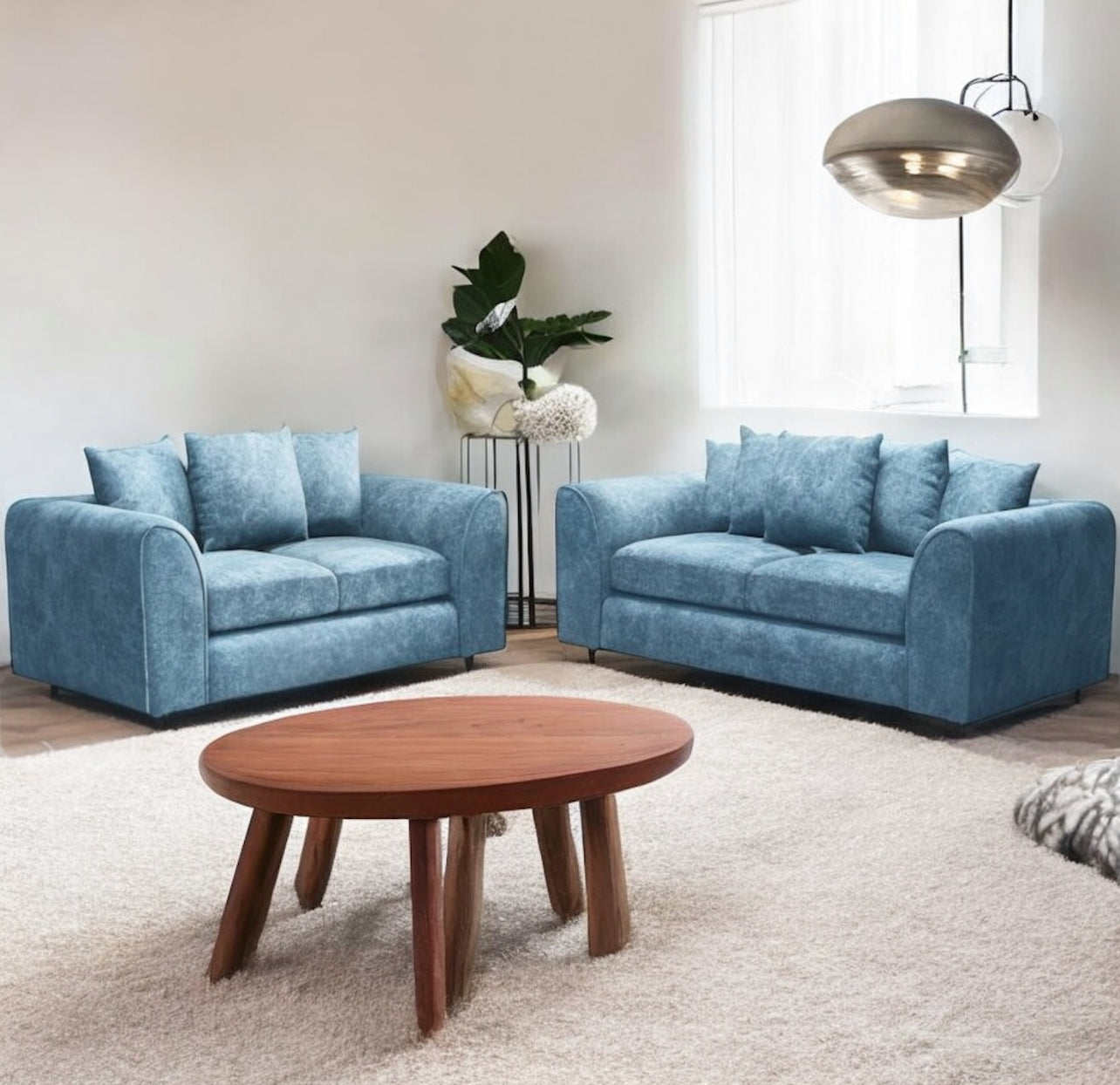 ALASKA FABRIC 3+2 SCATTER BACK SOFA SET