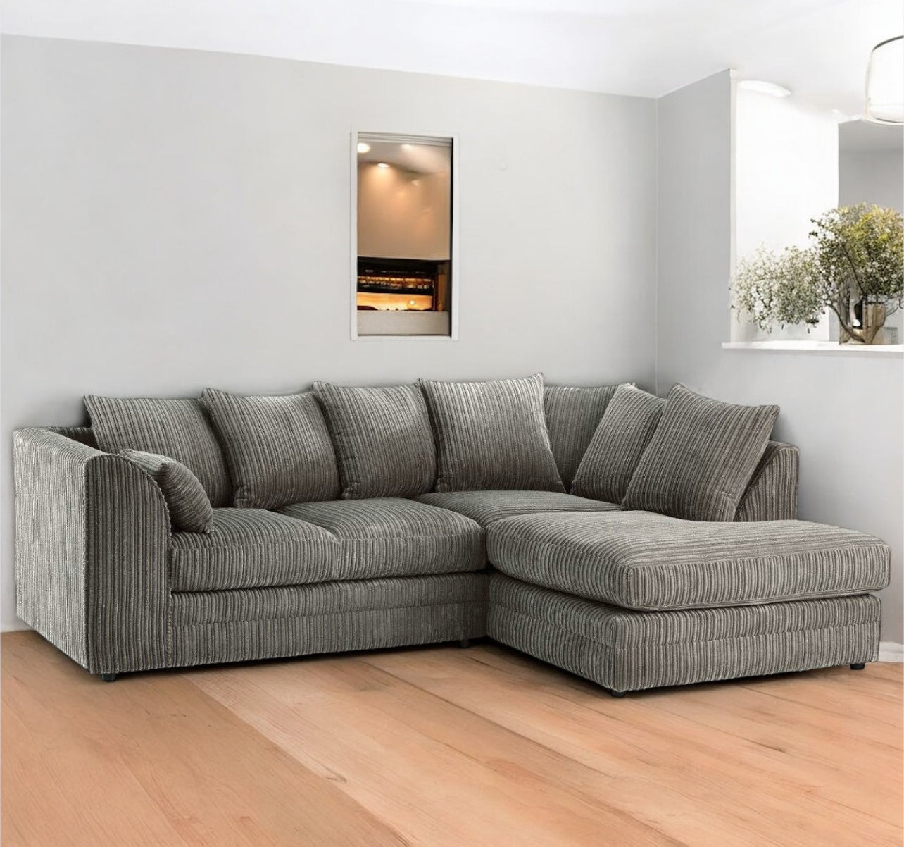 Chicago Jumbo Cord Scatter Back 4 Seater Corner Sofa