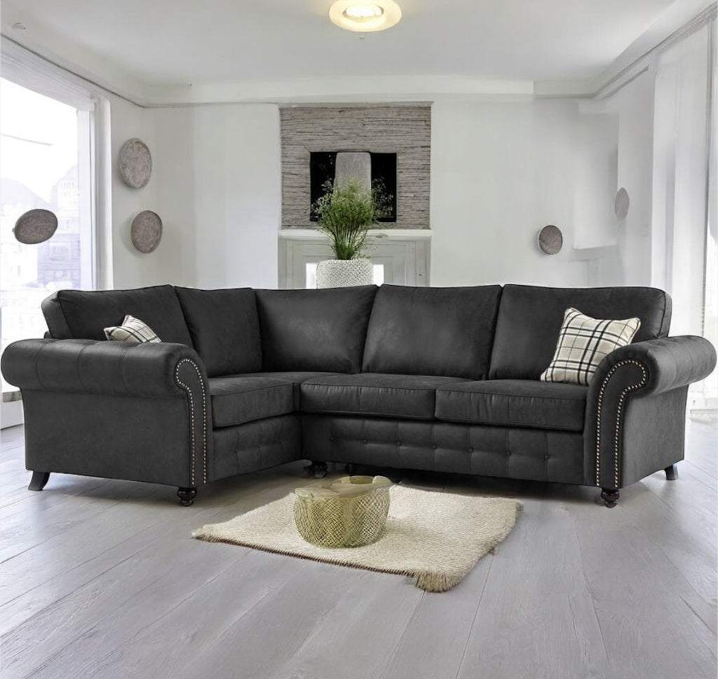 Oakland Black Corner Sofa set