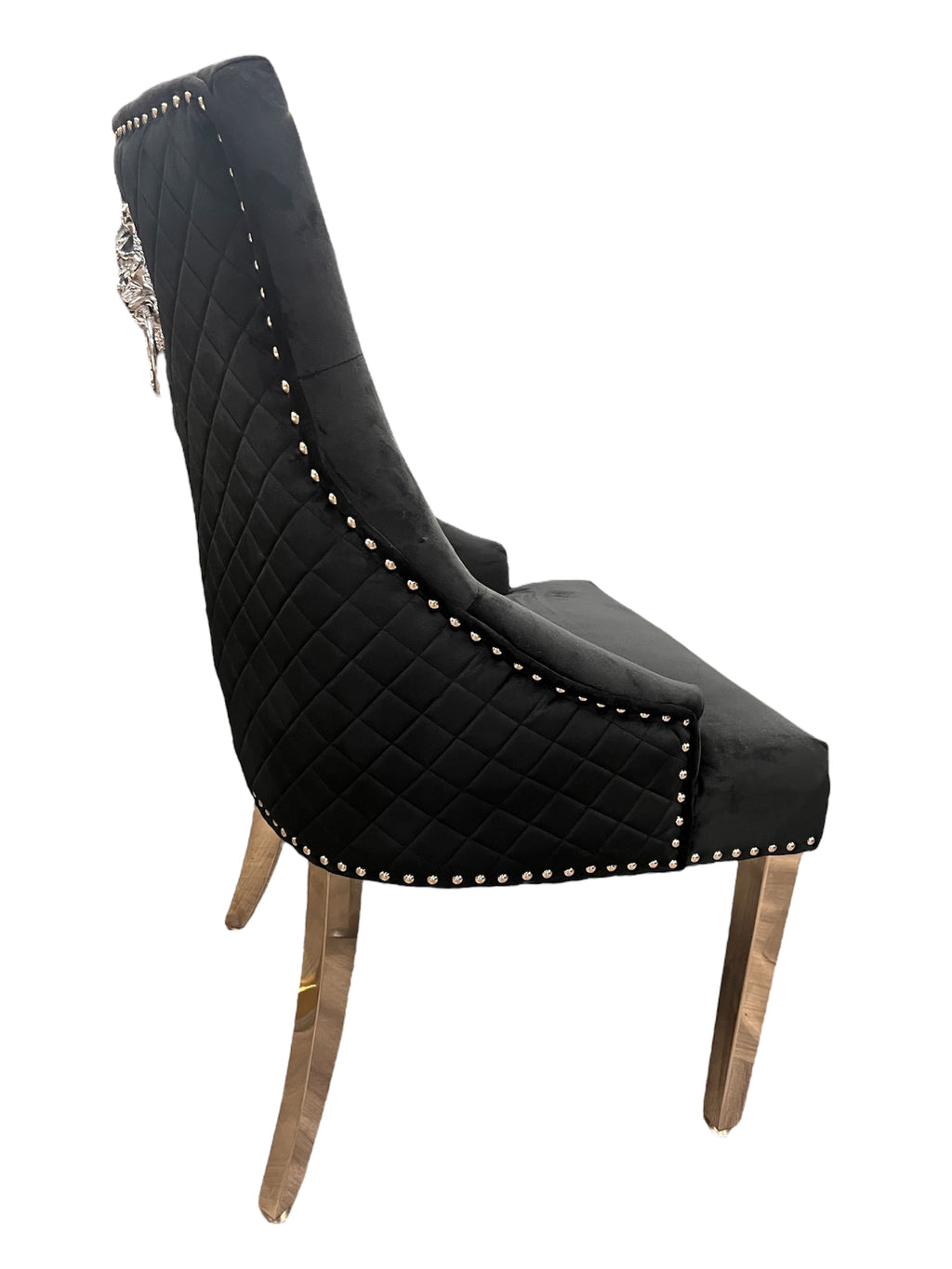 Majestic Lion Knocker Velvet Dining Chair