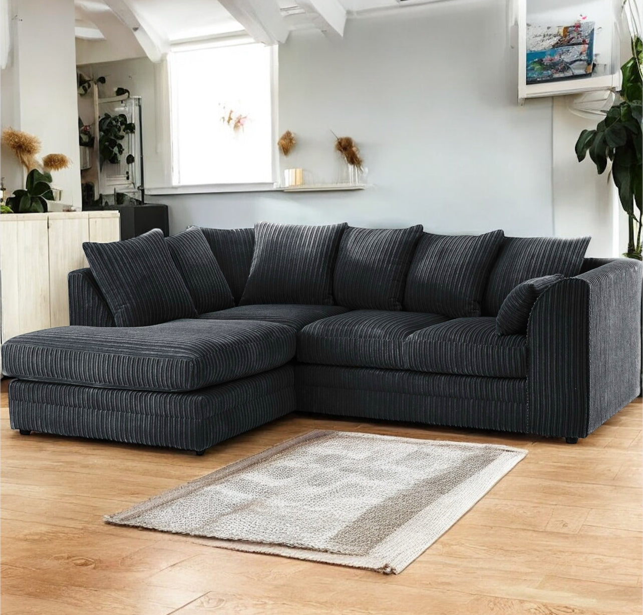 Chicago Jumbo Cord Scatter Back 4 Seater Corner Sofa
