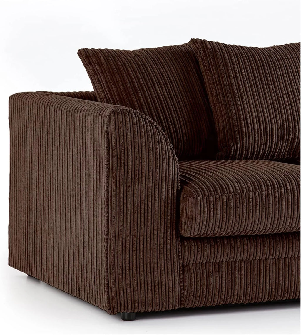 Liverpool Cord Corner Sofa Set With Foot Stool