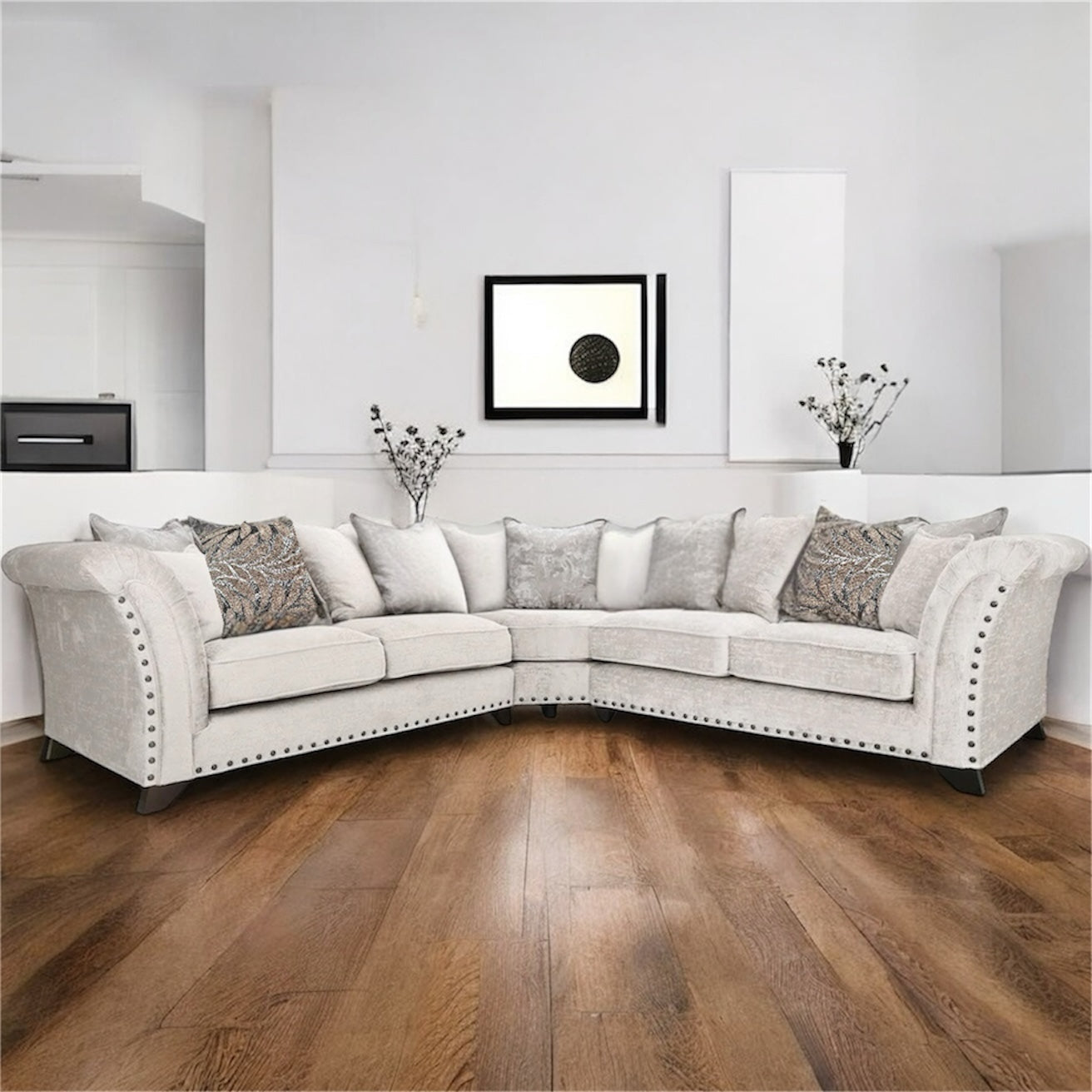 Harrison L-Shape Scatter Back Corner Sofa -Truffle Alaska