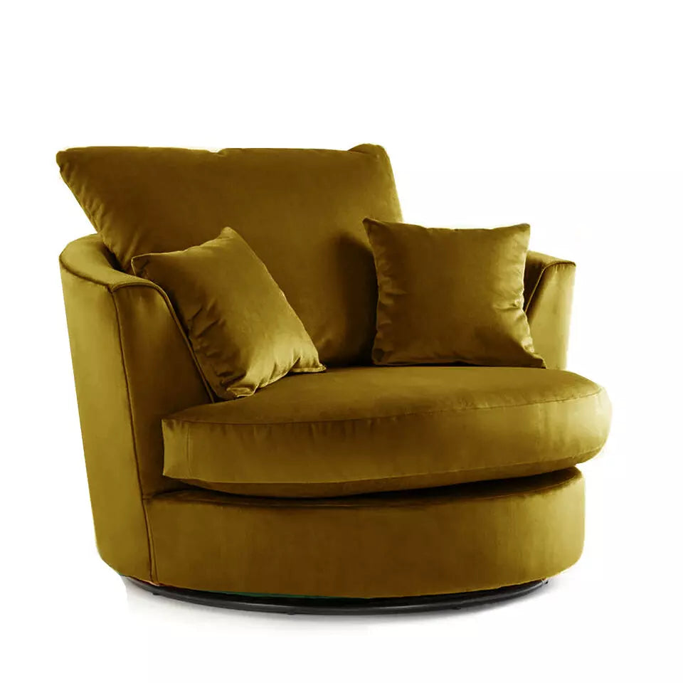 Plush Velvet Cuddle Swivel Chair