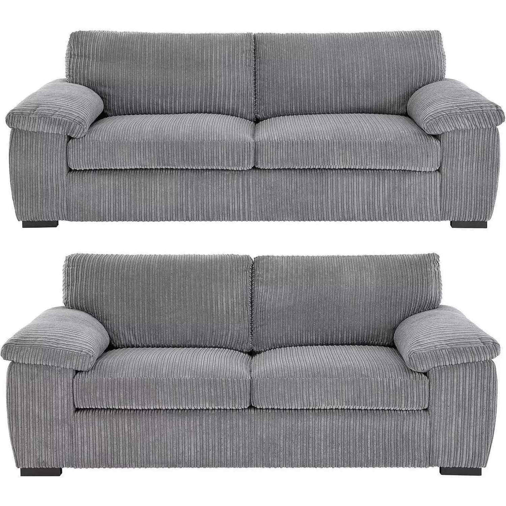 Jumbo Cord Lilly 3+2 Seater Sofa Set - Grey