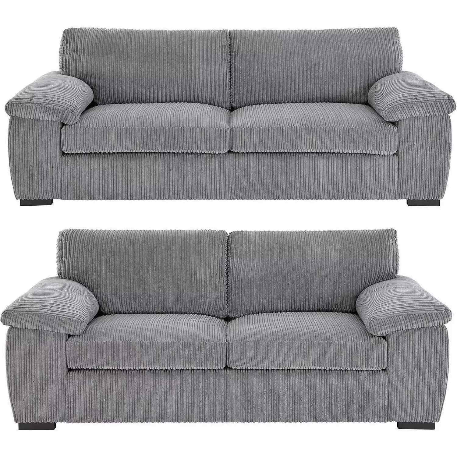 Jumbo Cord Lilly 3+2 Seater Sofa Set - Grey