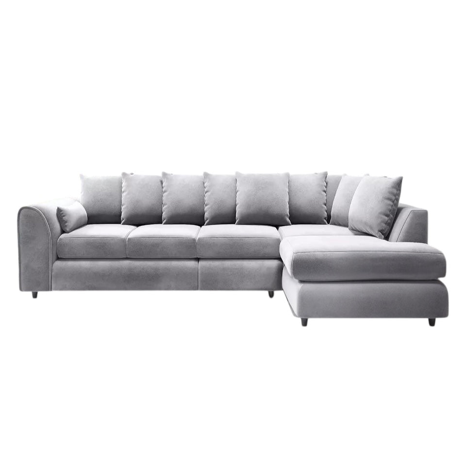 XL-5 Seater Plush Velvet Scatter Back Corner Sofa