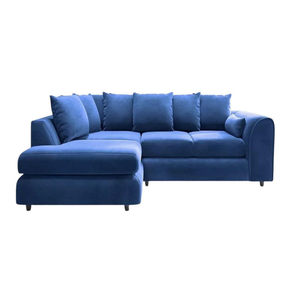 PLUSH VELVET SCATTER BACK L SHAPE SOFA