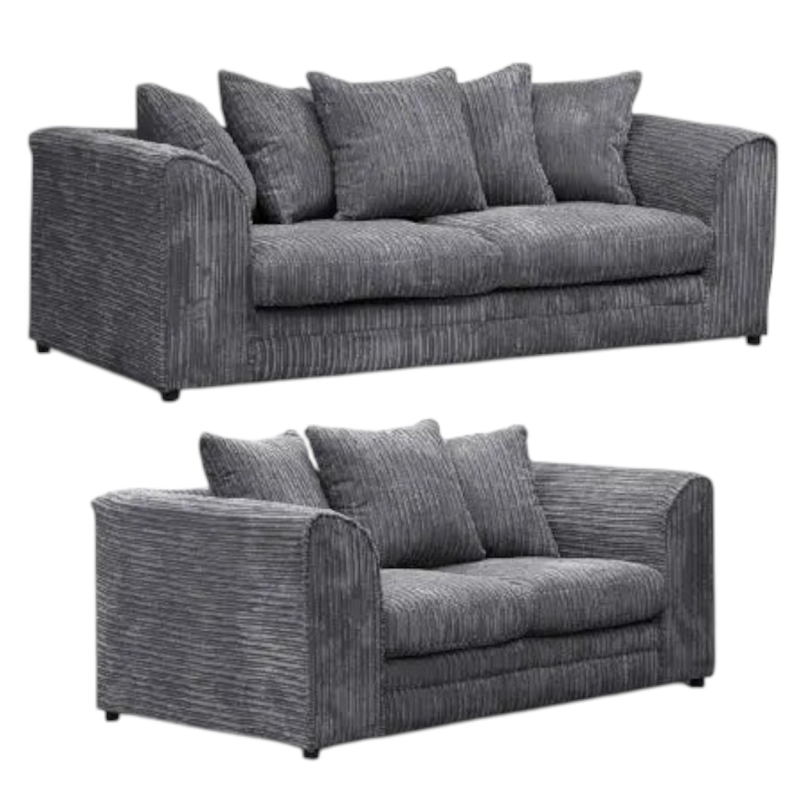 3+2 SEATER JUMBO CORD SCATTER BACK SOFA SET