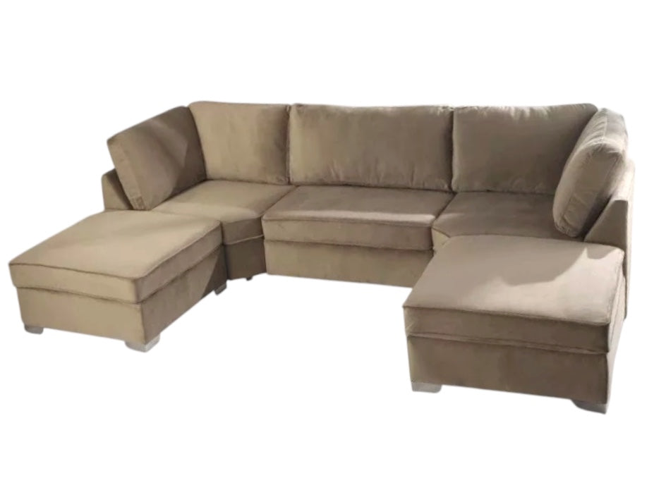 BISHOP U SHAPE FULL BACK CORNER SOFA – PLUSH VELVET