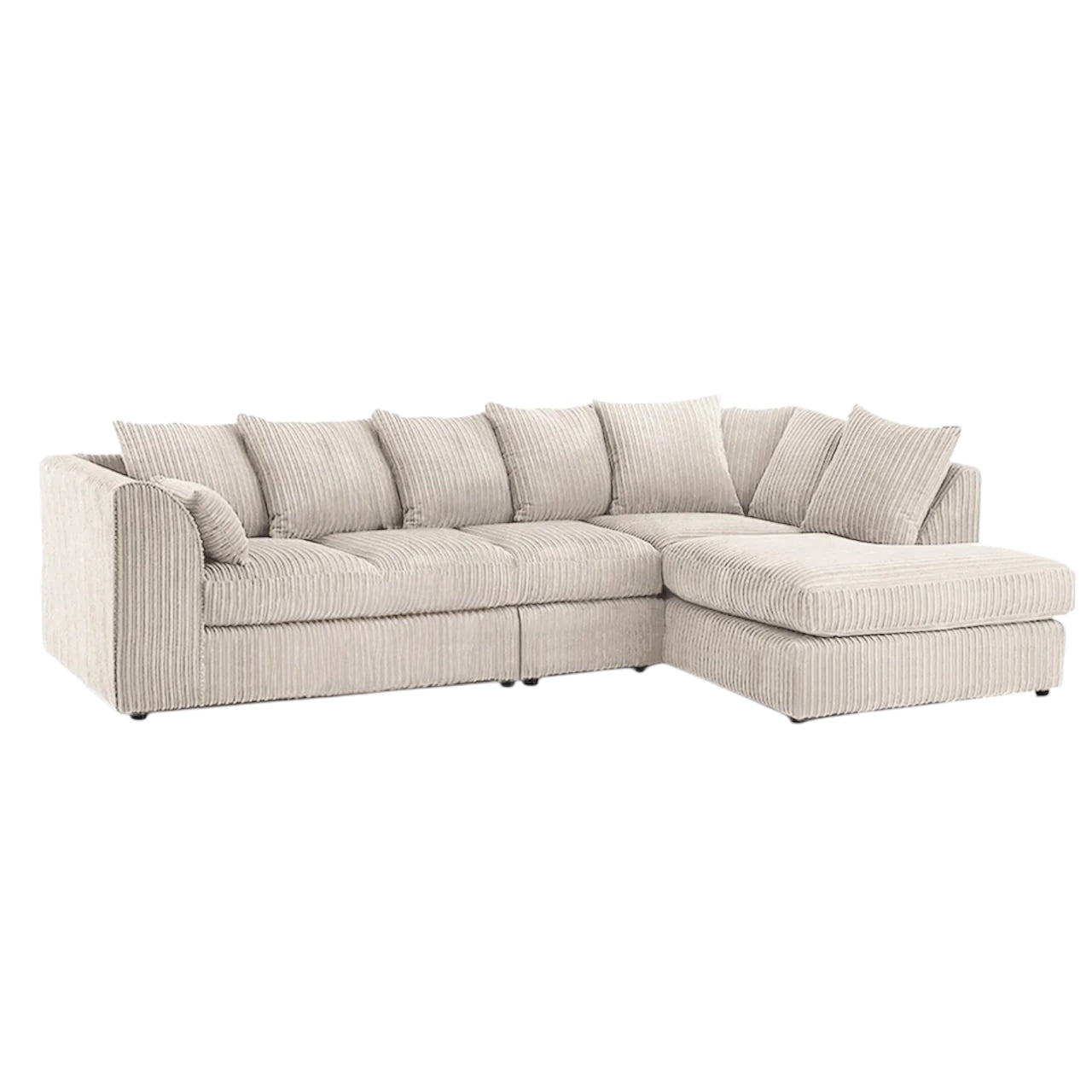 XL-5 SEATER JUMBO CORD CORNER SCATTER BACK SOFA