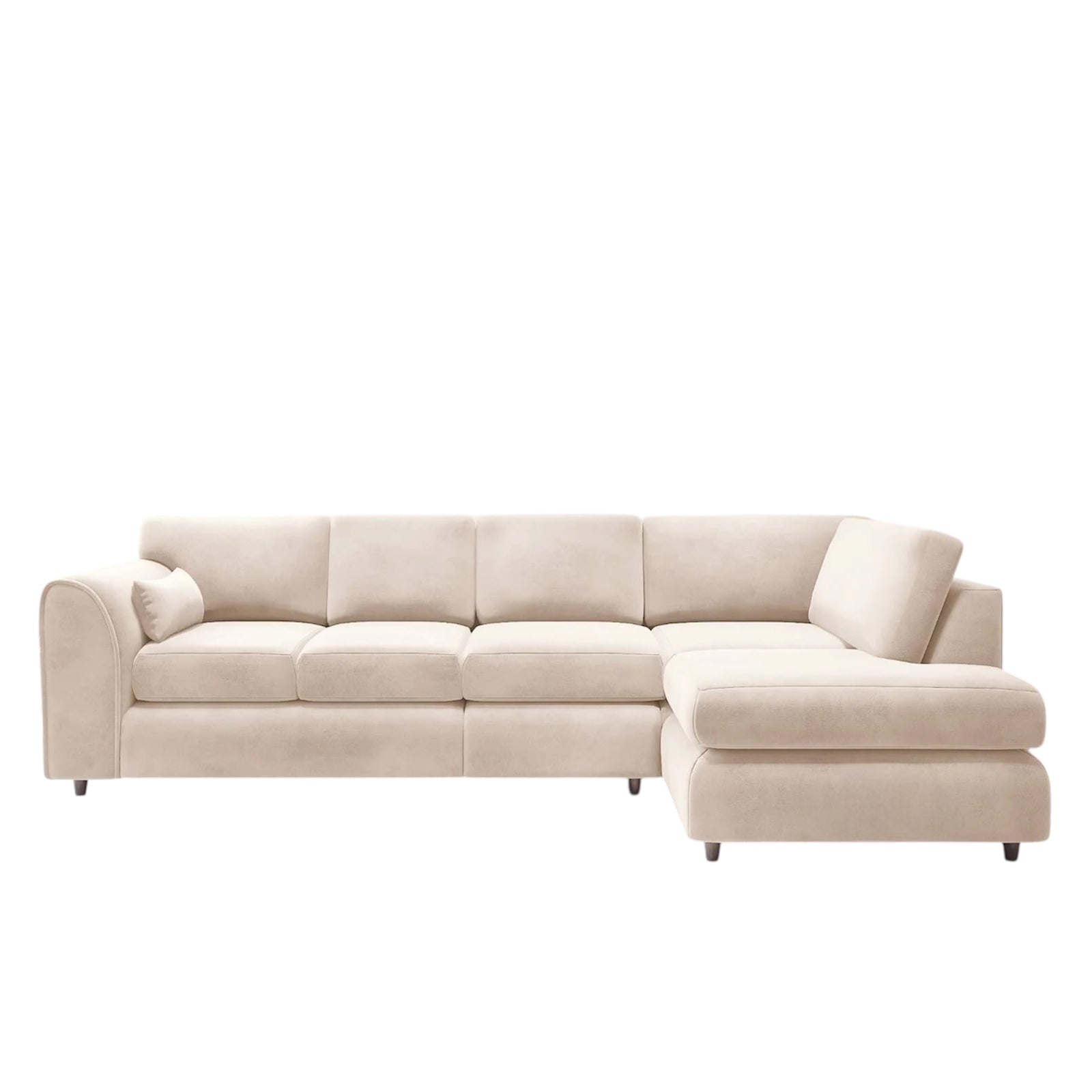XL-5 Seater Plush Velvet Full Back Corner Sofa