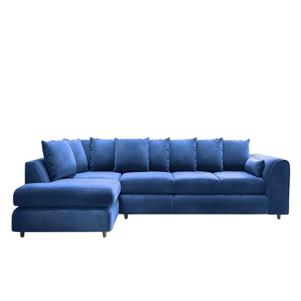 XL-5 Seater Plush Velvet Scatter Back Corner Sofa