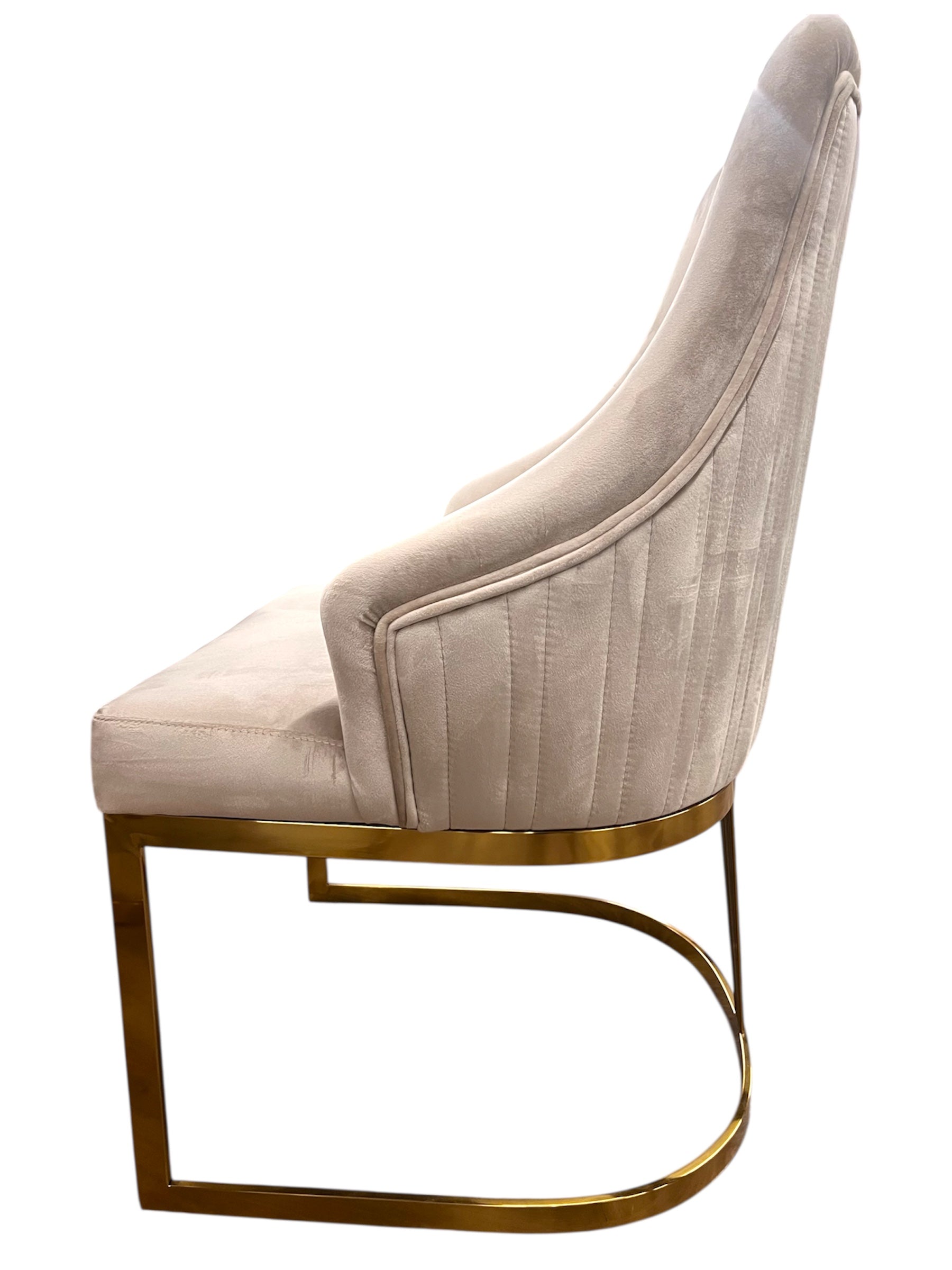 Zoe 180cm - White Silver Stone Marble Dining Table In Gold & including 4 Velvet Chairs
