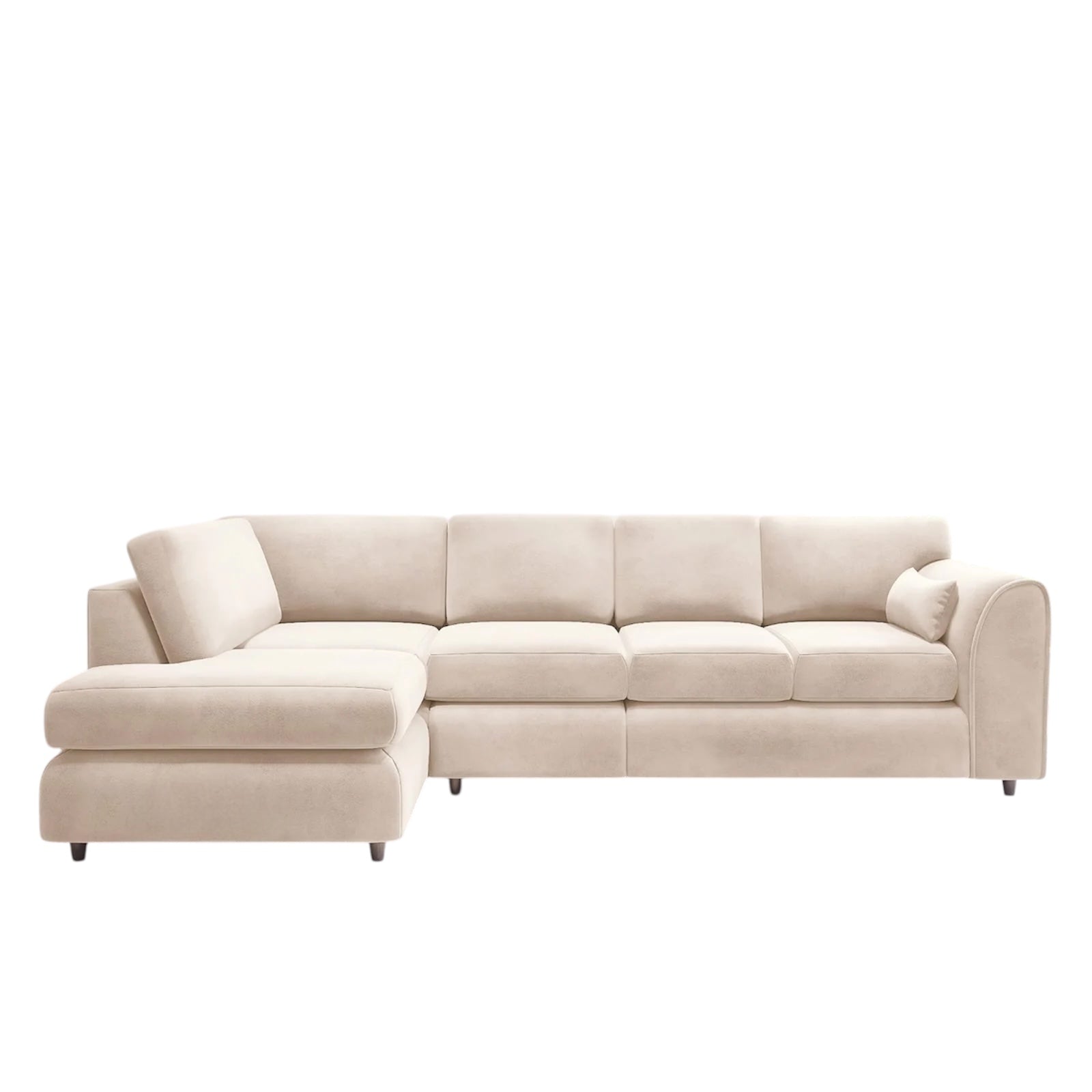 XL-5 Seater Plush Velvet Full Back Corner Sofa