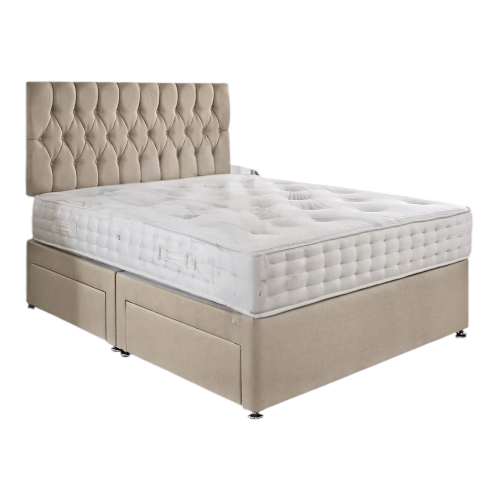 Beirut Headboard Divan Storage Bed Set & 2000 Sprung Mattress Included