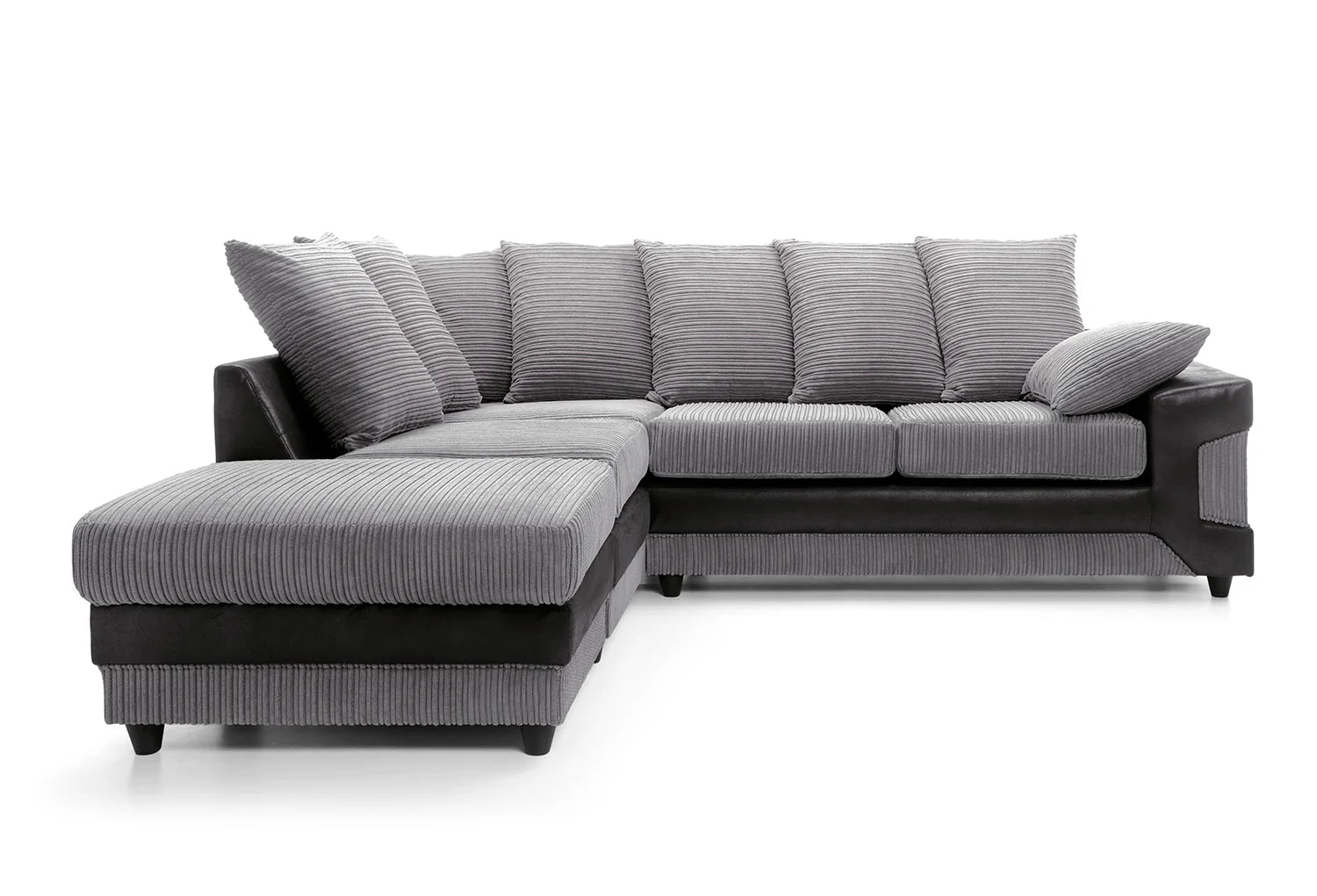 Dino Jumbo Cord L-Shape Corner Sofa & Footstool