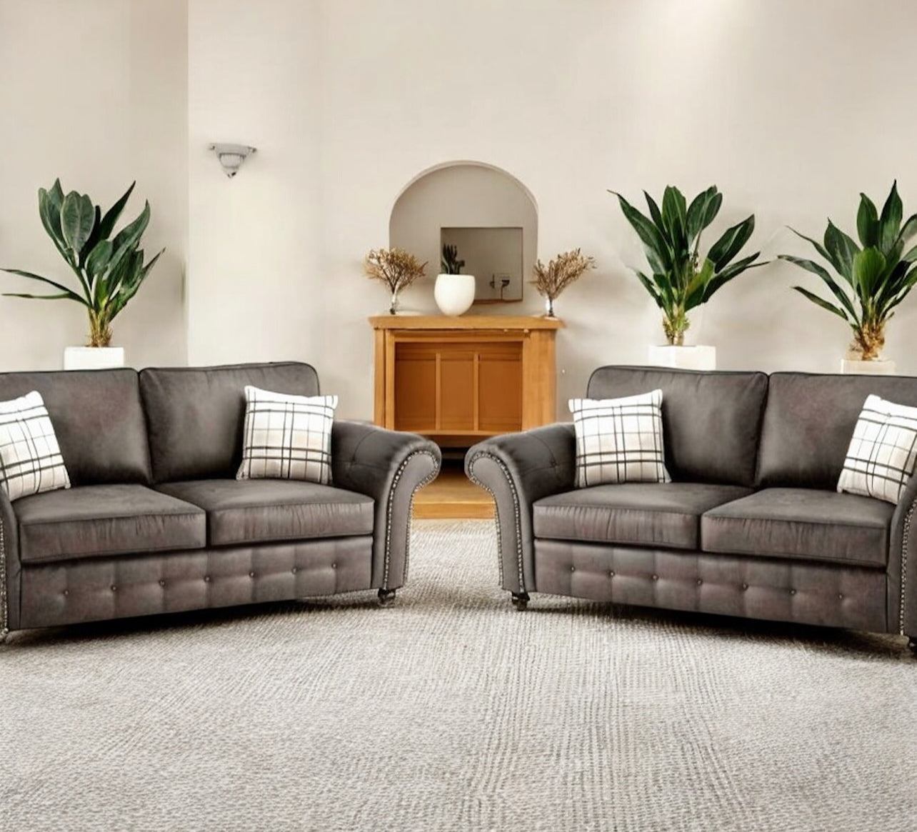 Oakland Black 3+2 Seater Sofa set