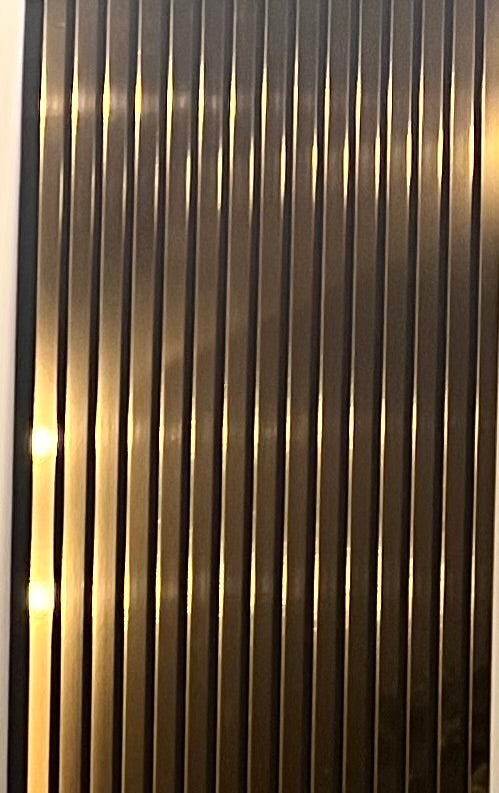 Chrome Gold - 3D Acoustic Wood Slatted Wall Panels Premium Quality 240 X 60cm