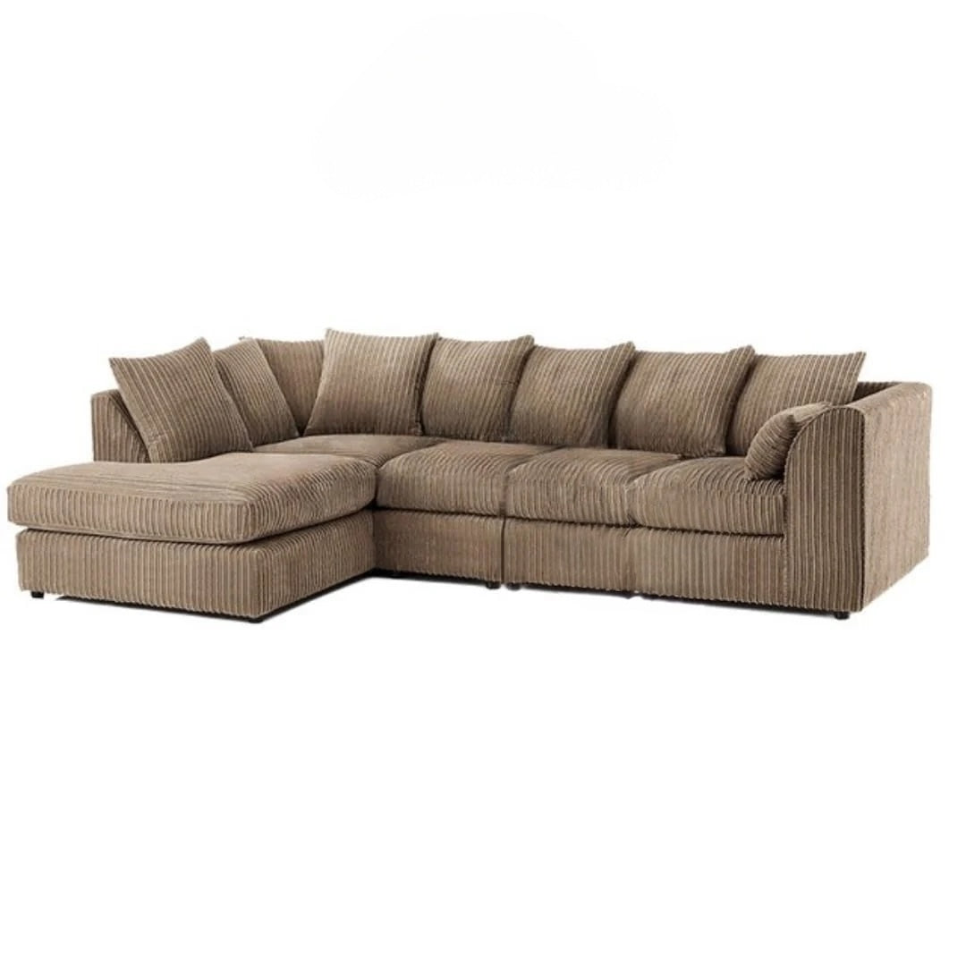 XL-5 SEATER JUMBO CORD CORNER SCATTER BACK SOFA