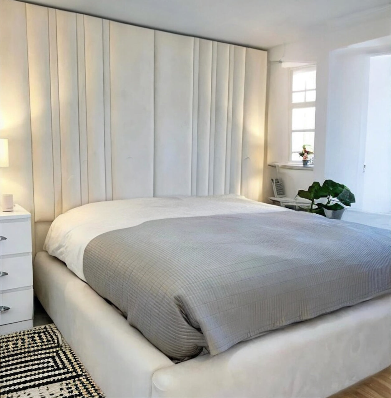 Luxury Chateaux Wall Headboard Bespoke Bed Frame Optional Ottoman Storage