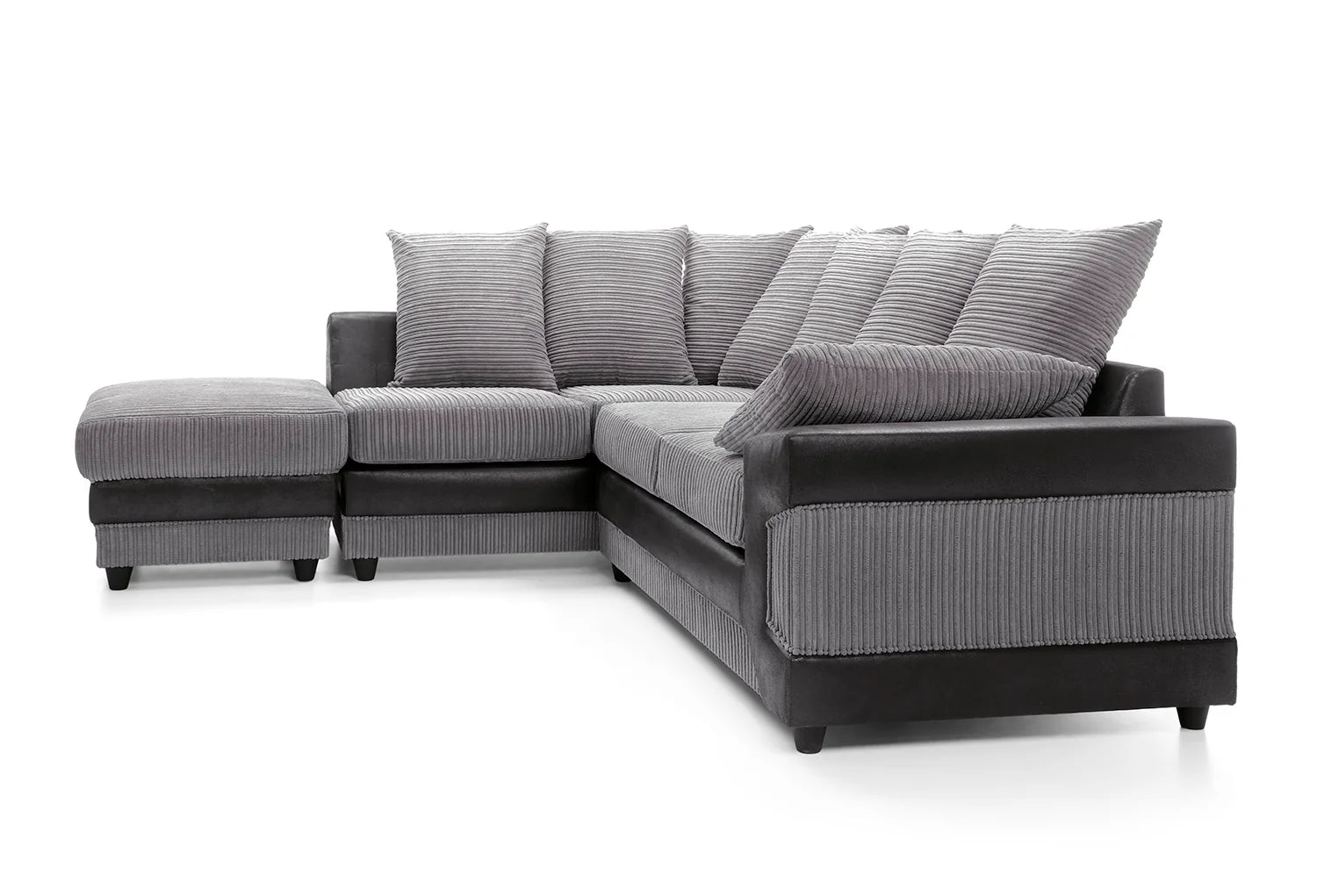 Dino Jumbo Cord L-Shape Corner Sofa & Footstool