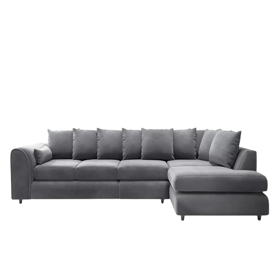 XL-5 Seater Plush Velvet Scatter Back Corner Sofa