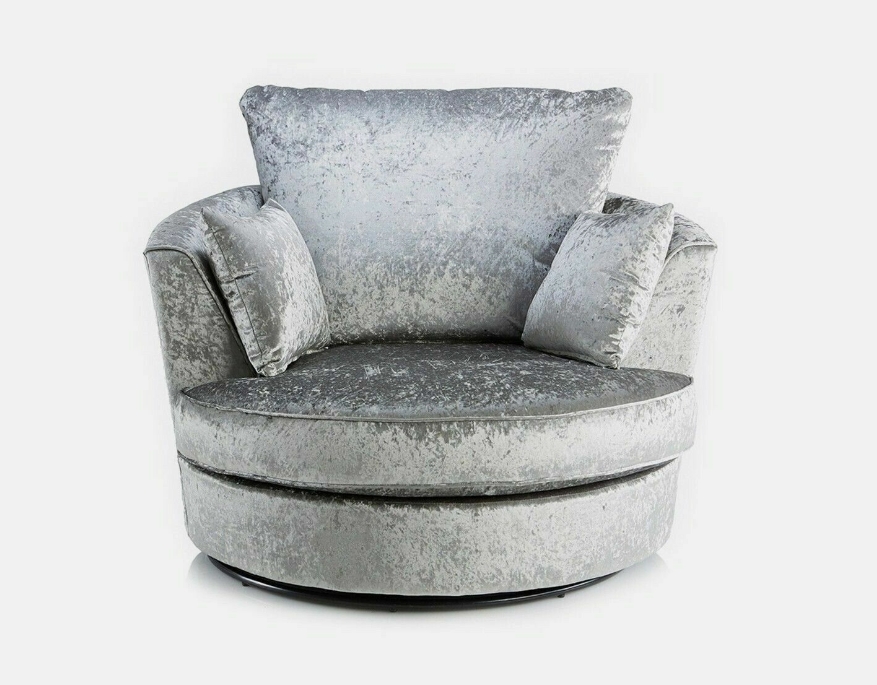 Crushed Velvet Cuddle Swivel Chair