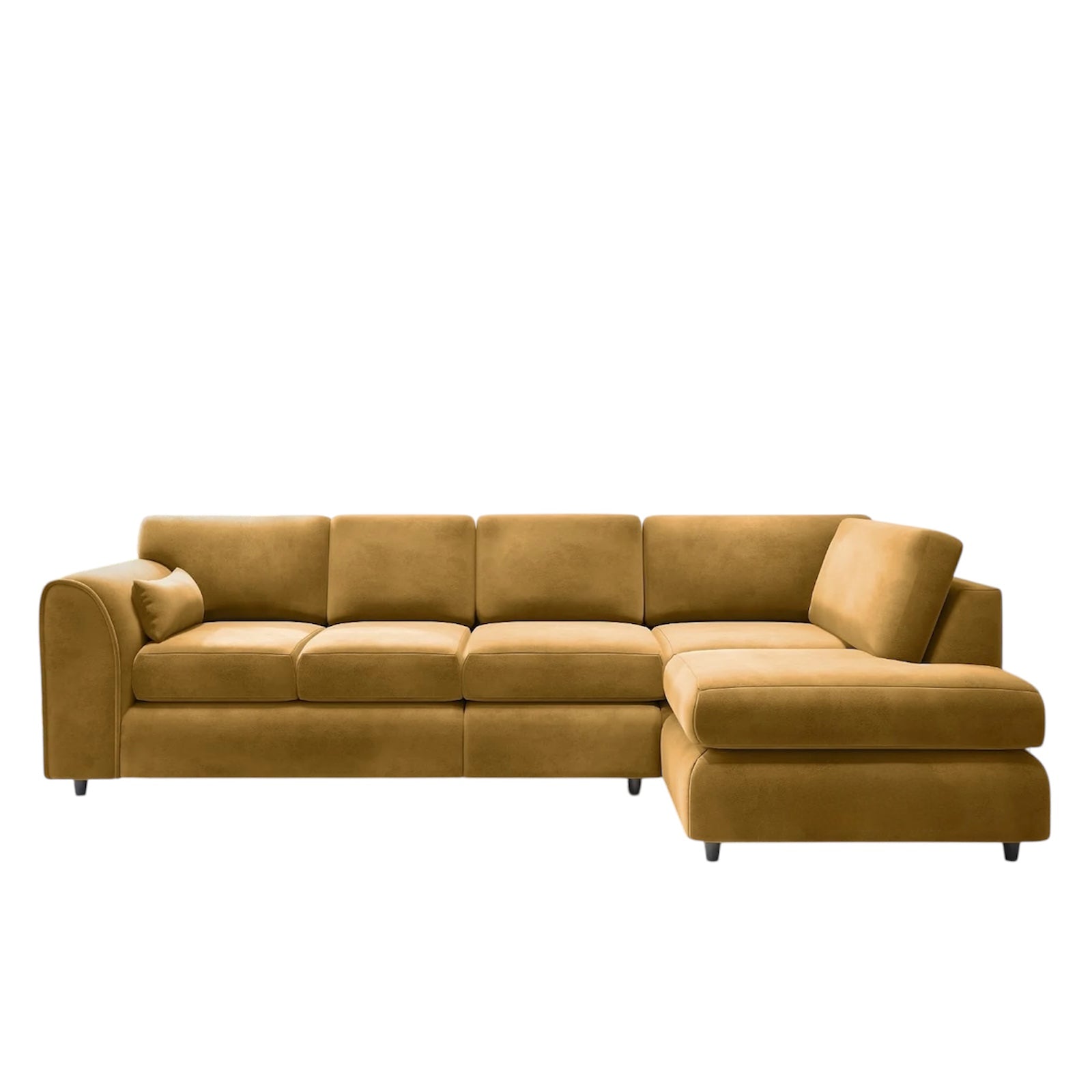 XL-5 Seater Plush Velvet Full Back Corner Sofa