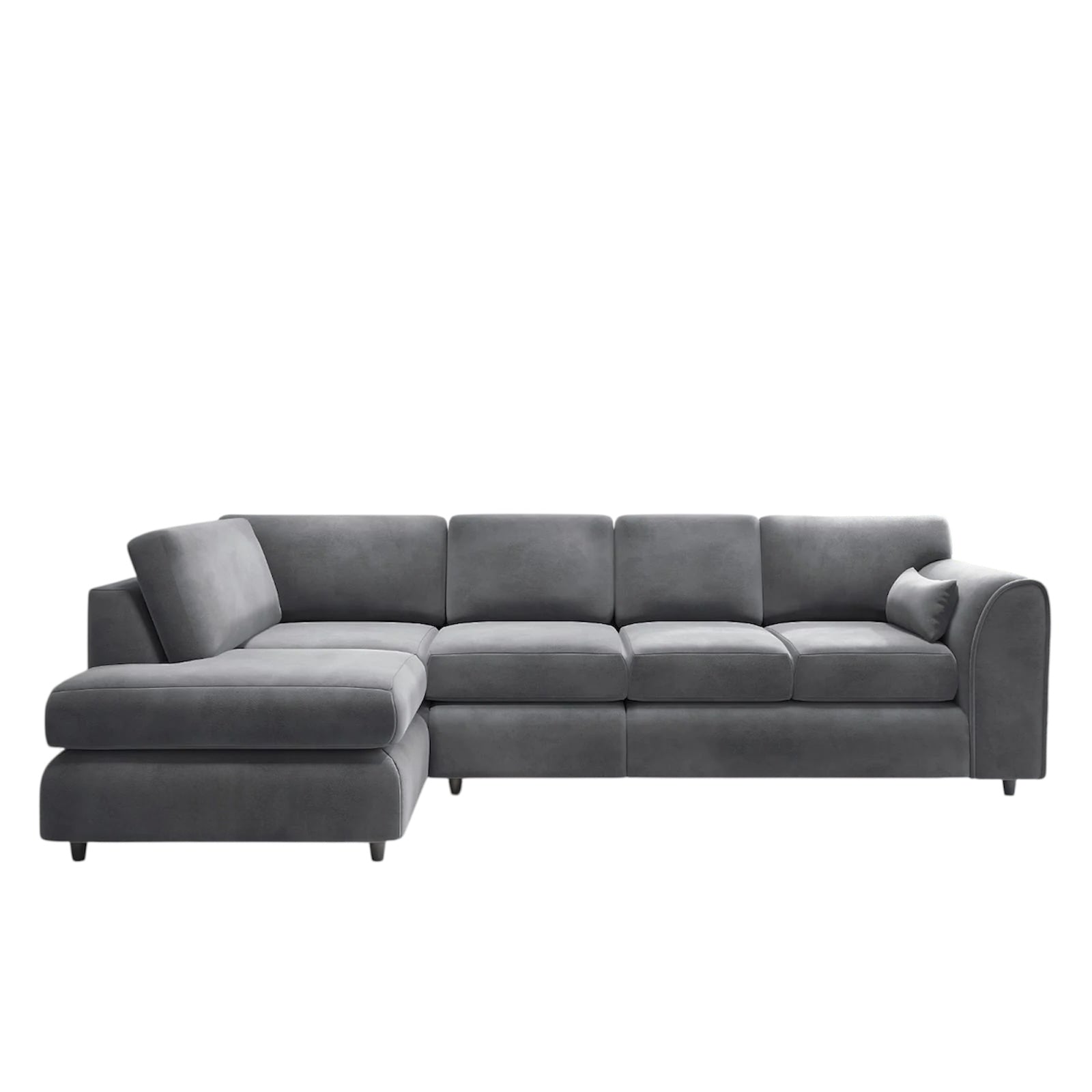 XL-5 Seater Plush Velvet Full Back Corner Sofa