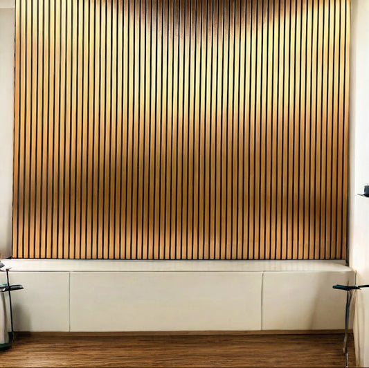 Composite Slat Wall Panels Veneer Wood Effect & Waterproof for Indoor & Outdoor