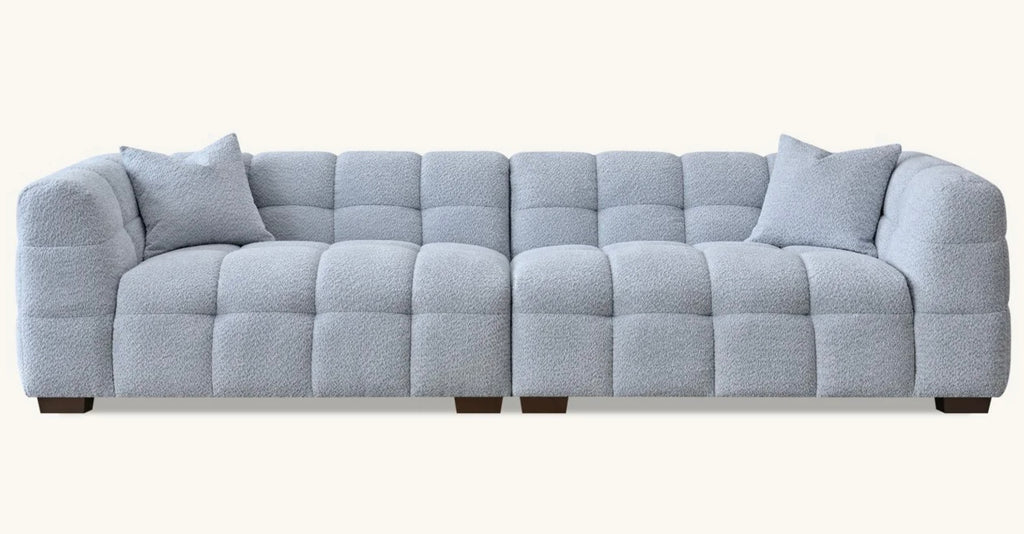 Tribeca 4 Seater Sofa In Pearl Boucle Fabric