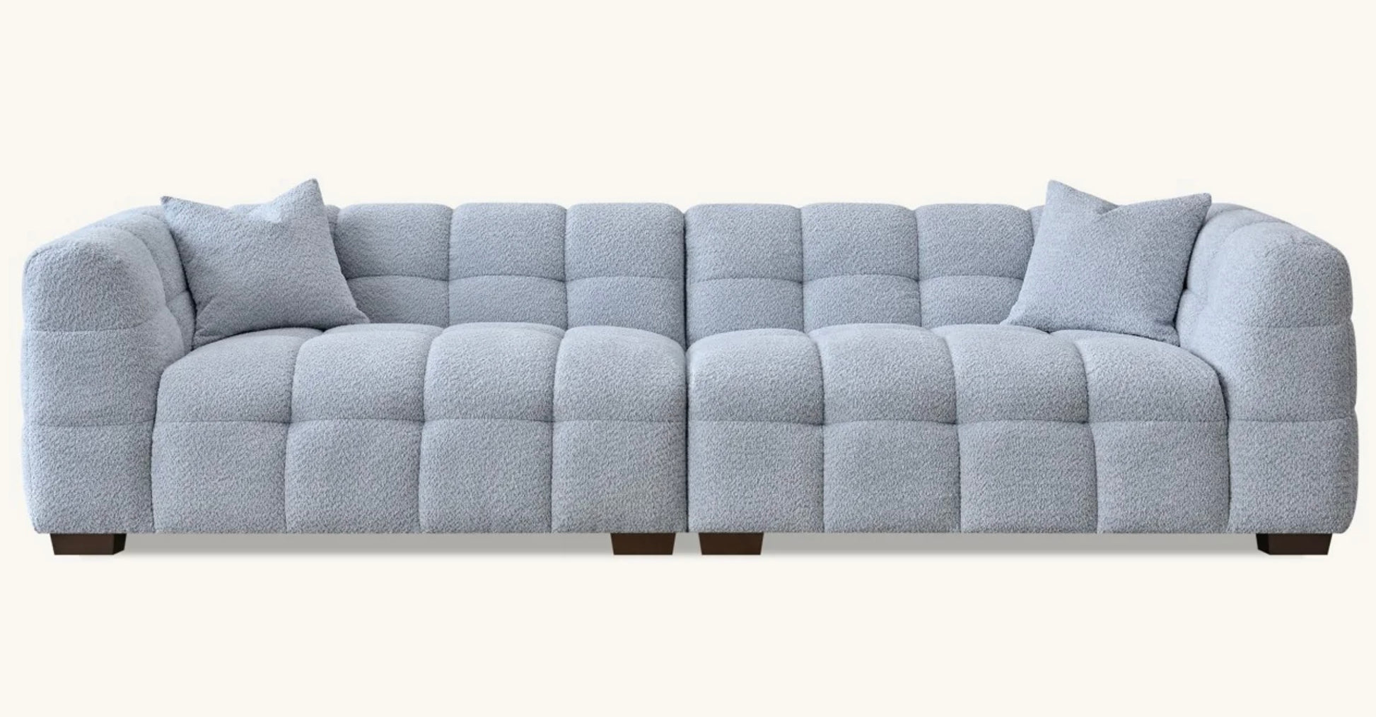 Tribeca 4 Seater Sofa In Pearl Boucle Fabric