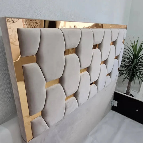 2025 Golden Pyramid Trim TV Bed Option & Ottoman Storage