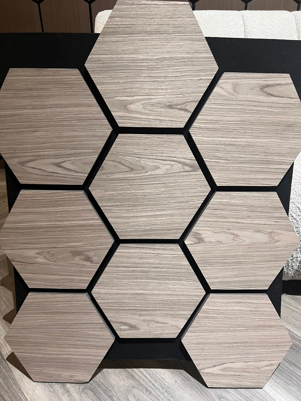 Light Oak Hexagon Acoustic Wall Panels - Box of 4 - 70cm-60cm per Panel