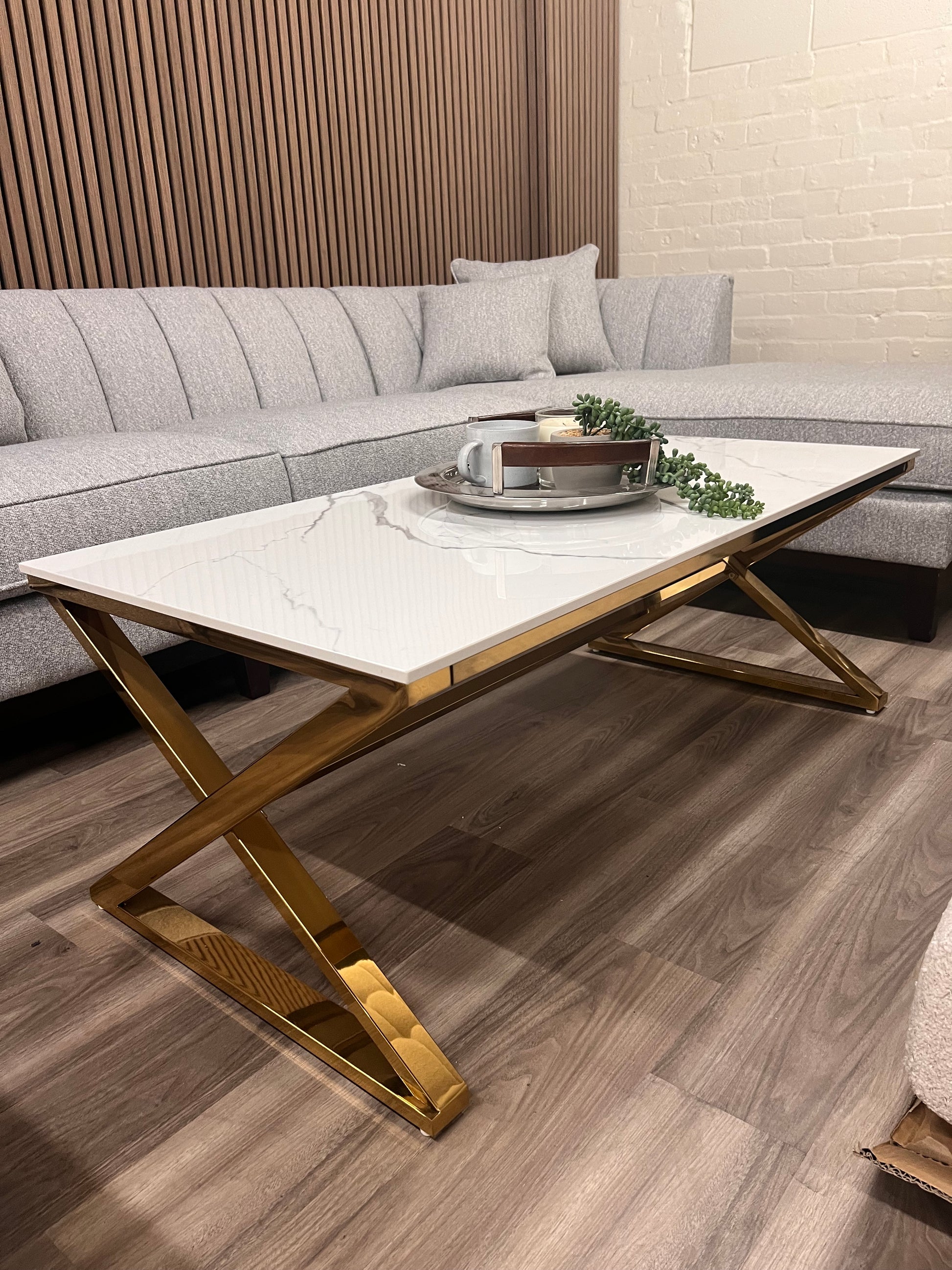 Zoni Gold Marble Coffee Table