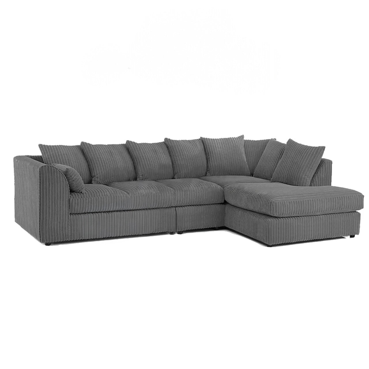 XL-5 SEATER JUMBO CORD CORNER SCATTER BACK SOFA