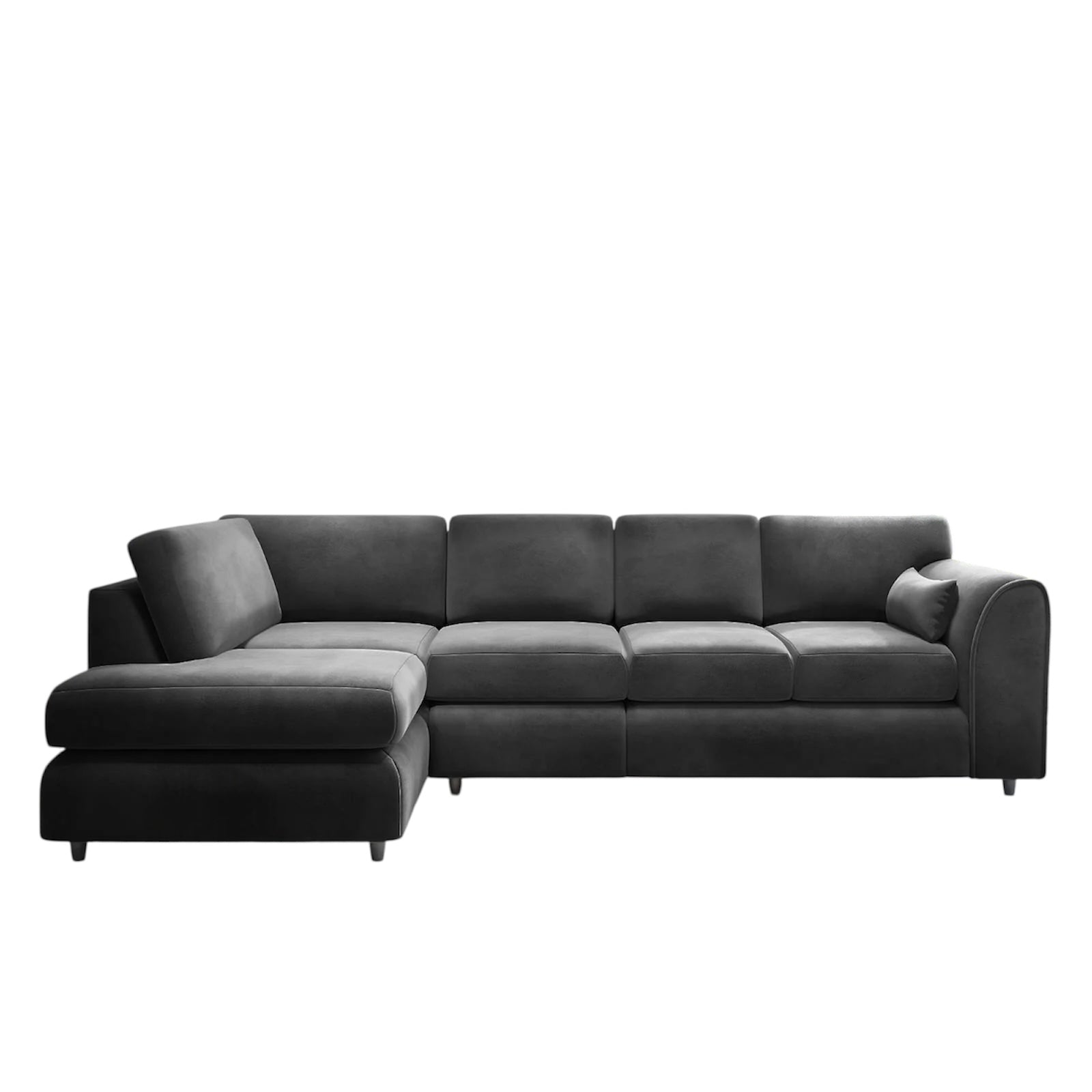 XL-5 Seater Plush Velvet Full Back Corner Sofa