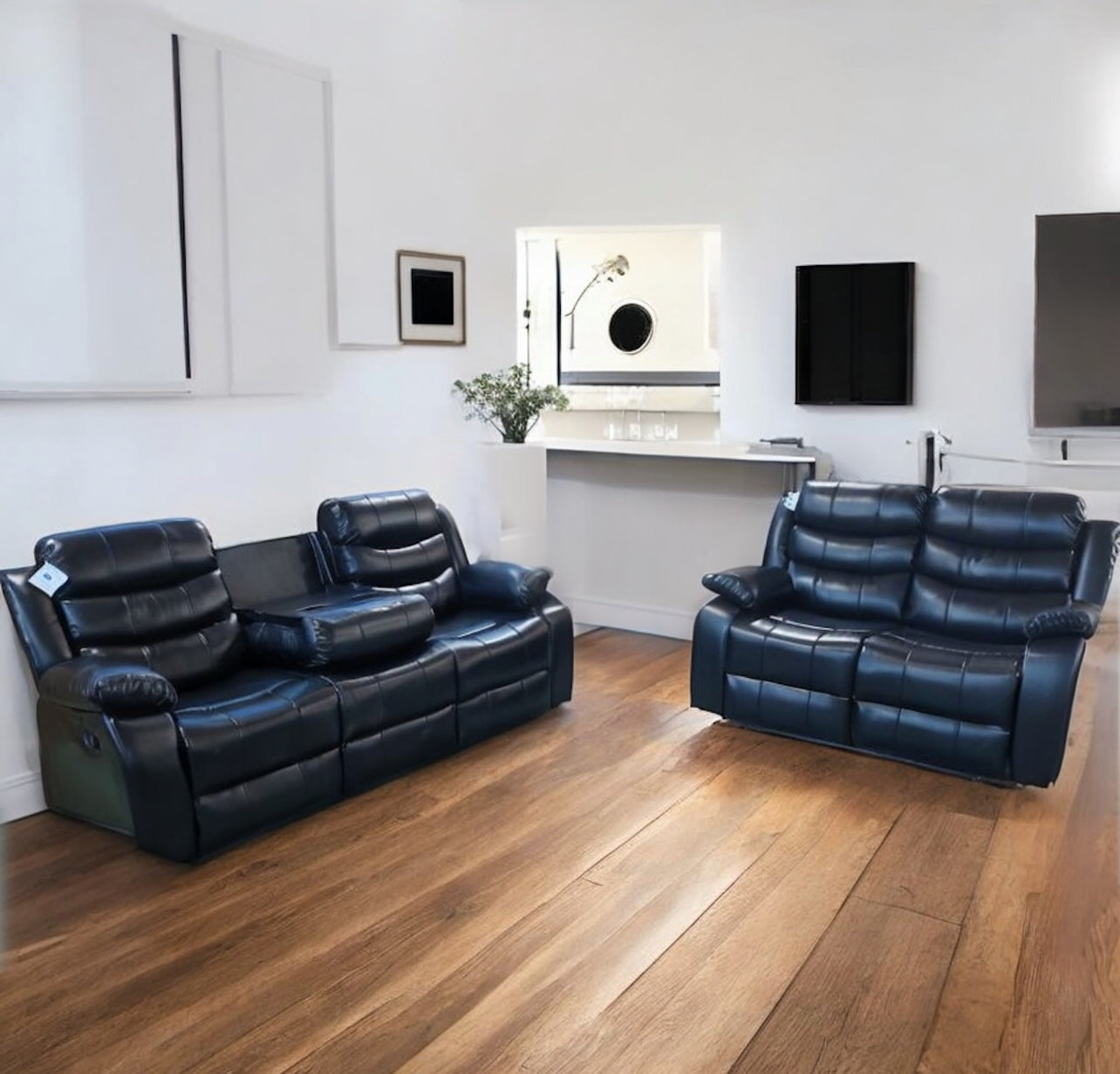 Roma Leather 3-Seater + 2-Seater Recliner Sofa Set