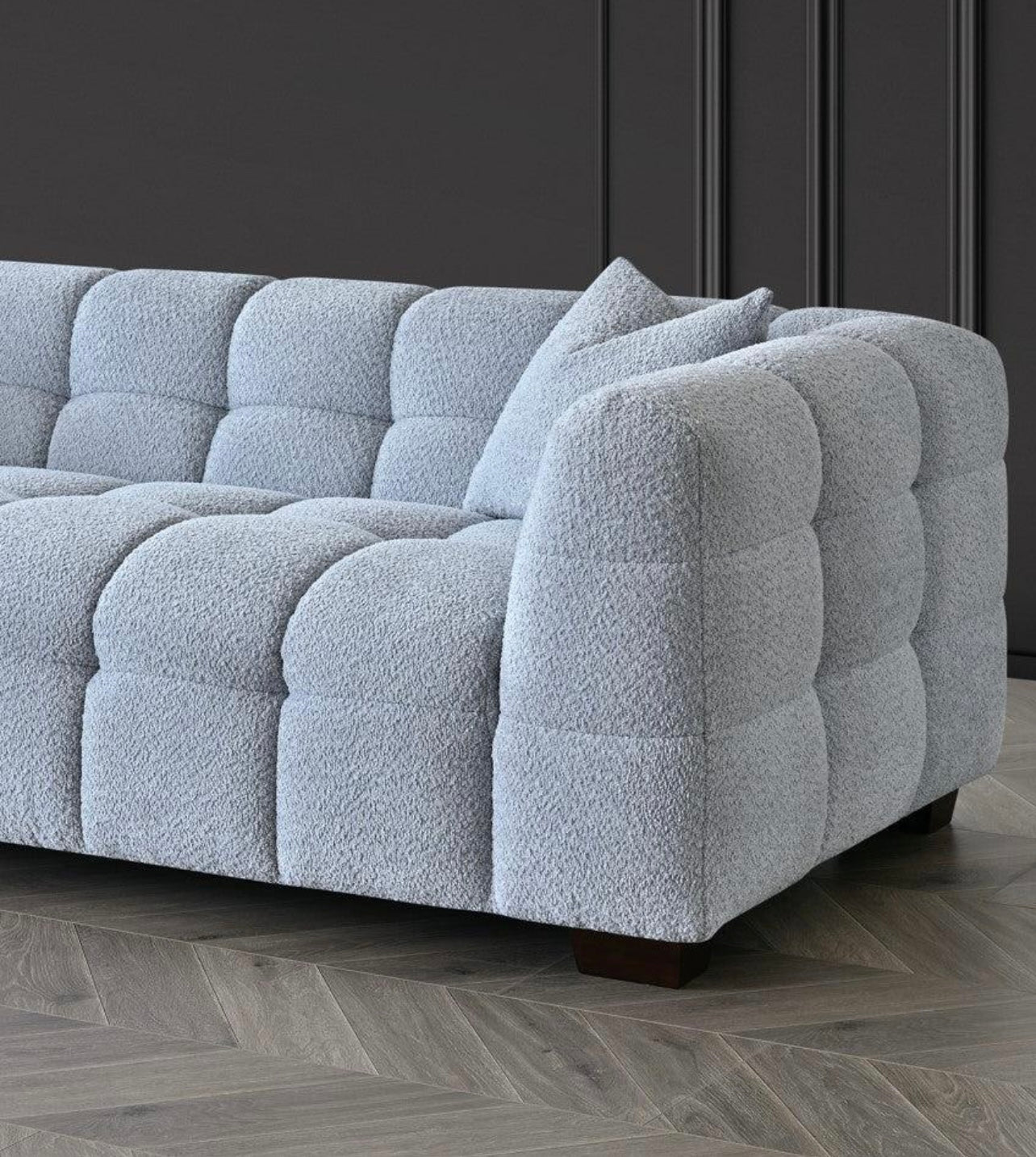 Tribeca 4 Seater Sofa In Pearl Boucle Fabric